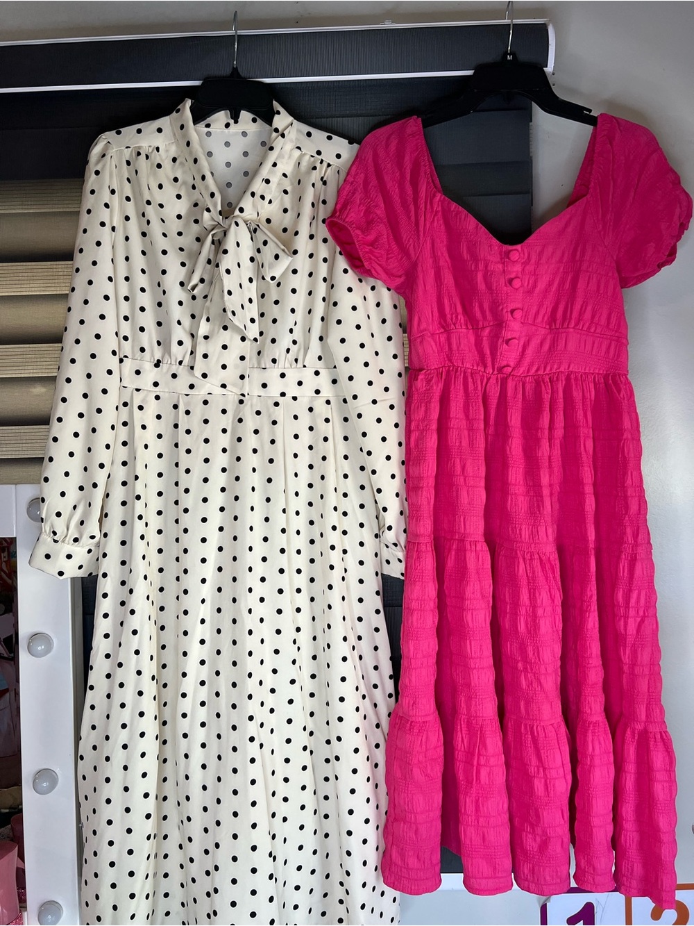 Forever 21 Hot Pink Puff-Sleeve Tiered Maxi Dress